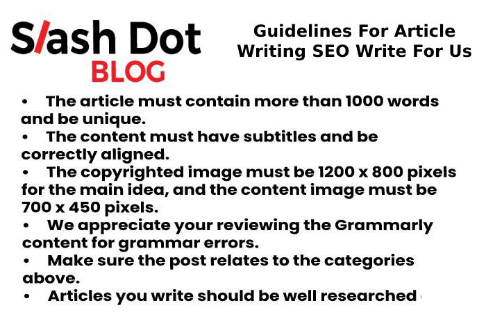 Guidelines for slashdot blog