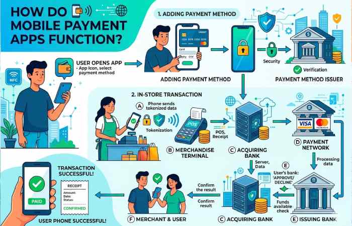 how do mobile payment apps function